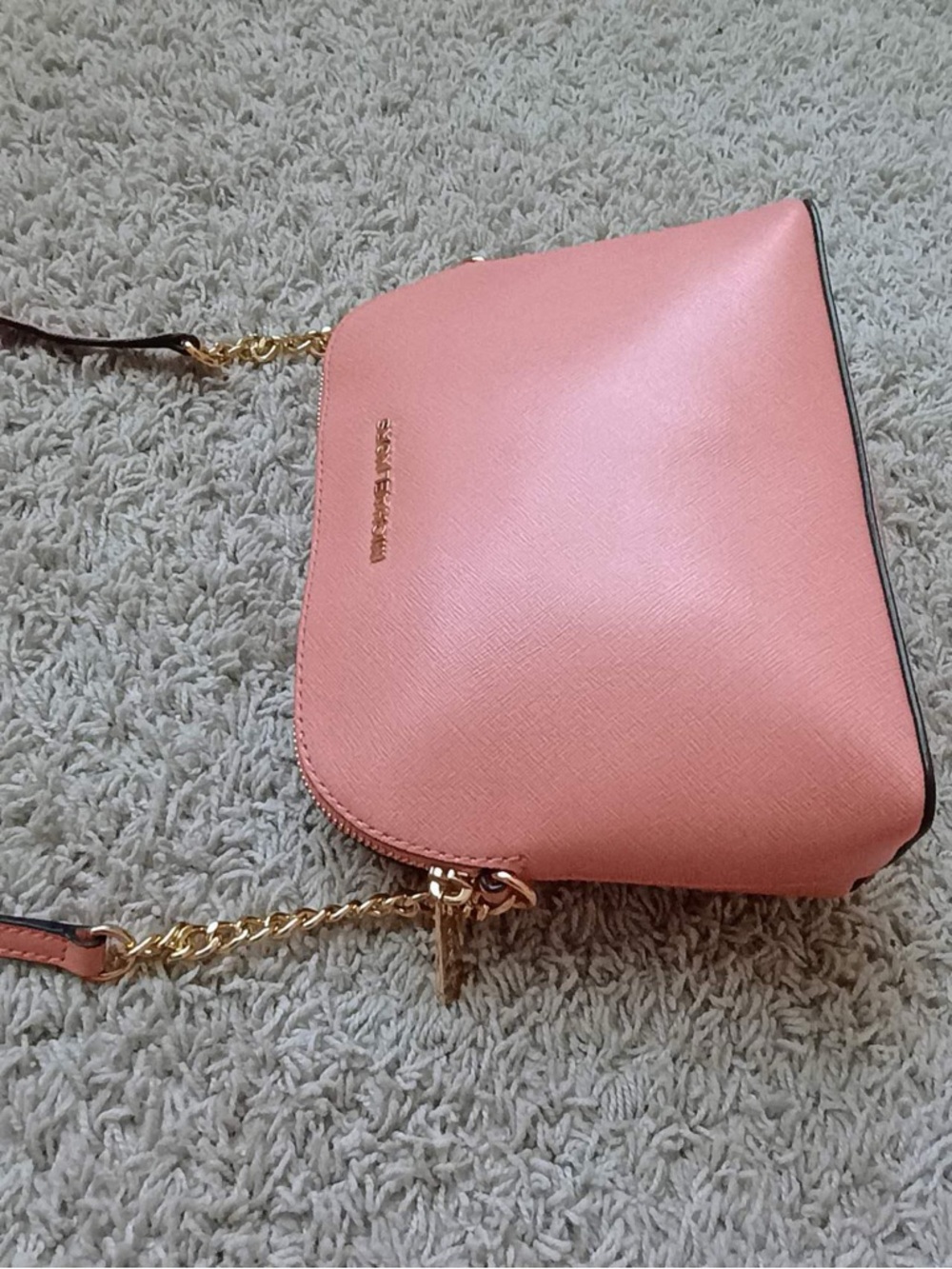 NWT Michael Kors Cindy Dome Leather Crossbody Peach - Picture 16 of 16